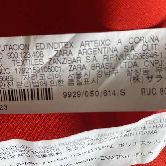 Zara Womens Orange Overcoat Jacket Trench size small faux Suede - Picture 7 of 7